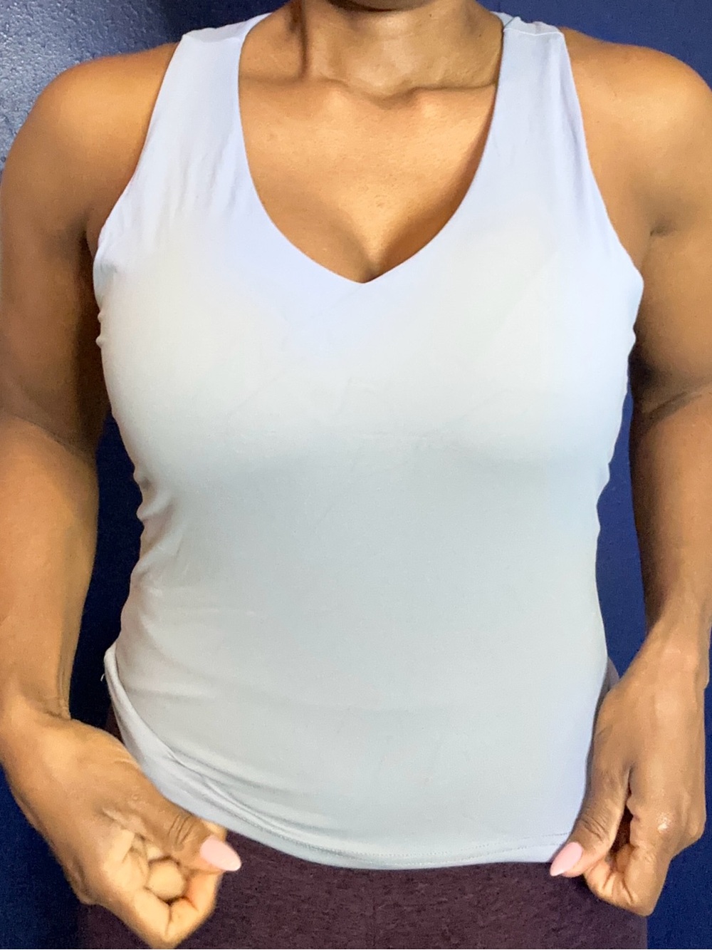 Women’s Light Blue Double Lined V-Neck Tank Top